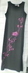 Click to view larger image of Embroidered Dress Long Black Vintage  (Image1)