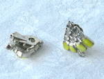 Click to view larger image of Vintage 1940s Rhinestone Earrings with Peridot Gemstones  (Image2)