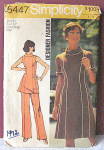 Vintage 1972 Simplicity Dress & Slacks Pattern