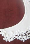Click to view larger image of Collar with Cutwork Flowers Vintage Handmade White Linen  (Image3)
