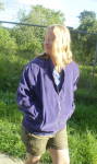 Click to view larger image of  Jacket Ladies Vintage 1980s Purple Suedette Lightweight (Image1)