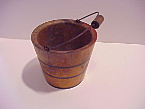 Toy Or Salesman's Sample Wooden Bucket