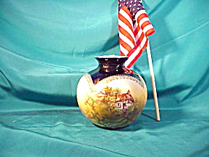 RS PRUSSIA COBALT TWO SCENE VASE W/GOLD (Image1)