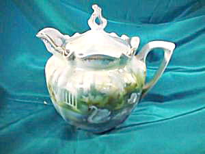 RS Prussia (red mark) Large Covered Syrup (swans) or Small Teapot (Swans) (Image1)