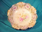Click here to enlarge image and see more about item 1058: RS PRUSSIA(RM) SATIN IRIS MOLD BOWL W/GOLD