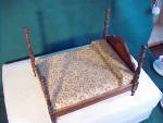 Click here to enlarge image and see more about item 2423: DOLL HOUSE WOODEN POSTER BED W/EXTRAS