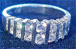 Sterling Diamonique Straight Bar Ring