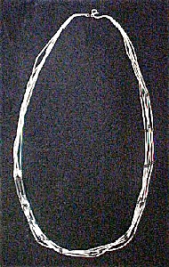 Liquid Silver Necklace With Black Beads