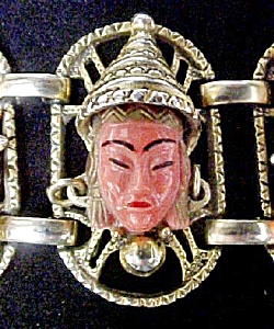 Vintage  Hinged  Bracelet - Asian Influence (Image1)
