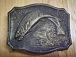 Fish Metal Belt Buckle - Signed & Dated