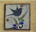 Blue Bird w/Flowers Ceramic Art Tile
