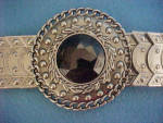 Click to view larger image of Silver Toned Metal Belt w/Jeweled Buckle (Image1)