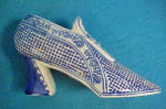 Click to view larger image of Ceramic Shoe - Cobalt Blue/White (Image1)