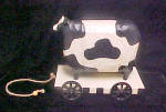 Black/White Cow Decorative Pull Toy