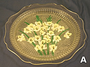 Iris & Herringbone Dinner Plate