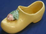Click here to enlarge image and see more about item P180B: McCoy Yellow Dutch Shoe Planter