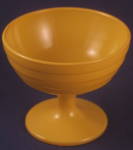 Click here to enlarge image and see more about item PDG161: Yellow (Butterscotch?) Moderntone Platonite Sherbet