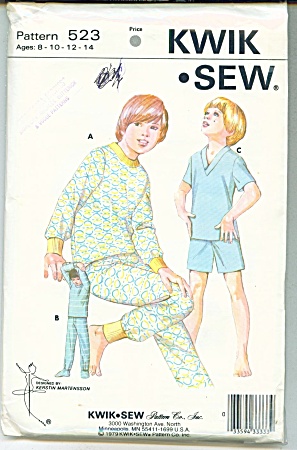 Vintage 1979 Childs Pajama Kwik-sew Pattern