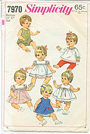 Simplicity Baby Doll Pattern 7970 15-17in