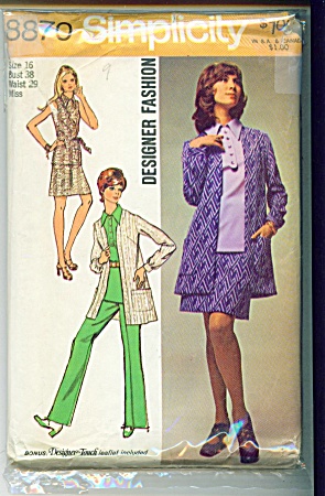 1970 Simplicity New Pattern Designer Fashion
