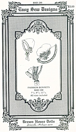Vintage Style Fashion Bonnet - 7-9-11 C.