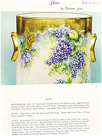 Lilacs China Painting Study By Barb Jones