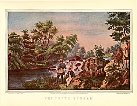 CURRIER AND IVES-  THE TROUT STREAM (Image1)