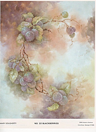 China Painting Study #22 Blackberries Mary Dougherty