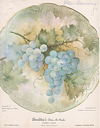 Geraldine Rarick Vintage - Grapes Painting Study 41