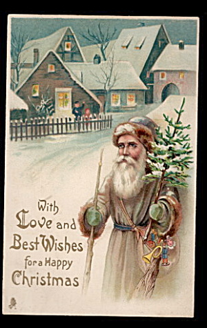 1907 Tucks Brown Robe Santa Claus Postcard (Image1)