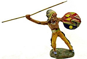 Vintage Composition Elastolin Indian Throwing Spear (Image1)