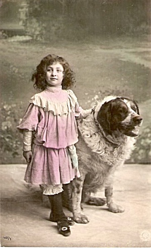 Great 1907 Saint Bernard Dog Artist Postcard #2 (Image1)