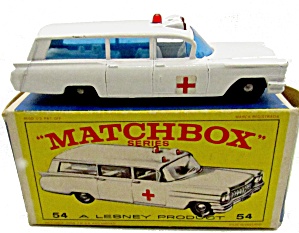 1960s Matchbox 54 Cadillac Ambulance in Box (Image1)