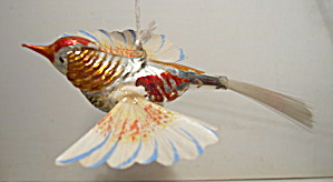 Early 1900s Hummingbird Ornament w Spun Glass Wings (Image1)