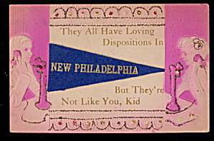 1913 New Philadelphia, OH Felt Flag Postcard (Image1)