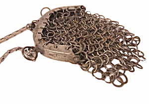 Antique Victorian Silver Chatelaine Chain Coin Purse (Image1)