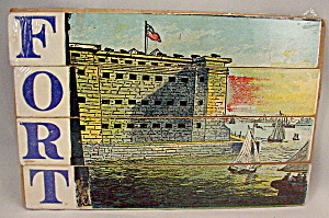 Early 1900s Wooden 'FORT' Letter Strip Puzzle (Image1)