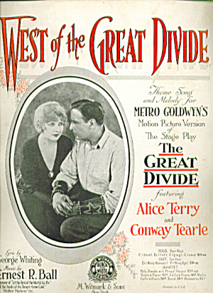 'West of the Great Divide' Metro Goldwyn Sheet Music (Image1)