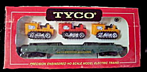 TYCO 40' Skid Flat with 3 Tractors in Original Box (Image1)