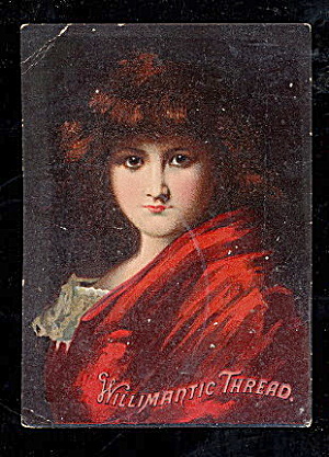 1880s Willimantic Thread Girl in Red Trade Card (Image1)