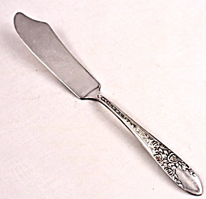 1937 National Silver 'rose & Leaf' Master Butter Knife