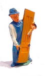 (M151) Manoil Happy Farm Carpenter w Door Figure