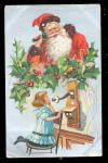 Santa Claus on Telephone with Girl 1912 Postcard