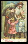 1907 Brown Fur Santa Claus with Children Postcard
