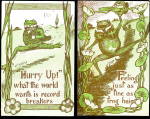 2 1910 Cobb Shinn Frog Comic Postcards