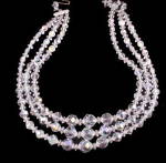 Vintage Triple Strand Crystal Necklace