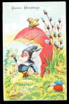 Happy Easter Elf with Chicks & Egg 1909 Postcard