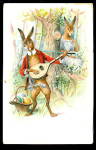 1908 Rabbits Playing Ukele or Guitar Easter Postcard