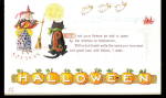 Witch with Cats 1913 Halloween Postcard