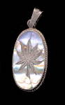 Click to view larger image of Hecho en Mexico.925 Mexico with Abalone Floral Pendant (Image2)